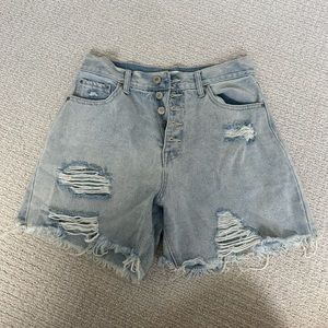 Denim ripped shorts